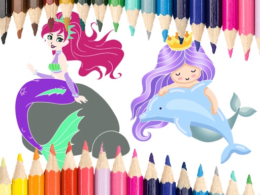 Libro para Colorear de Sirenas - Juego para Pintar y Dibujar Gratis
