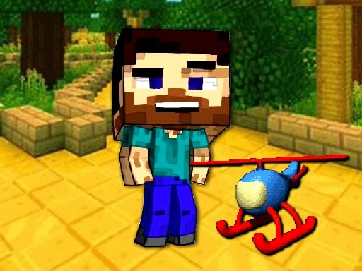 Mineblock Helicopter Adventure - Play Free Online Game