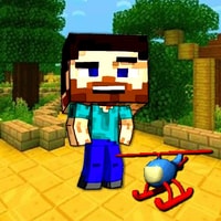 Mineblock Helicopter Adventure - Play Free Online Game