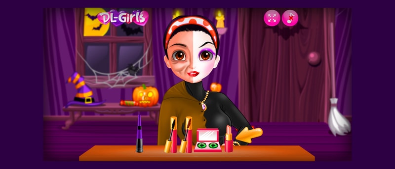 Princess Halloween Makeup HalfFaces Tutorial - Juego de Maquillaje de Halloween para Niñas