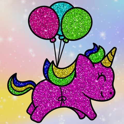 Coloring Book Glittered Unicorns - Juego para Colorear Gratis