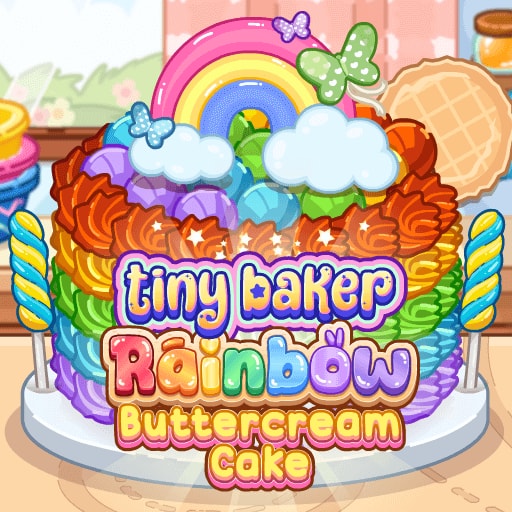 Tiny Baker Rainbow Buttercream Cake