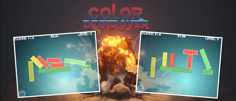 Color Destroyer - Fun Puzzle Game to Play and Solve Levels