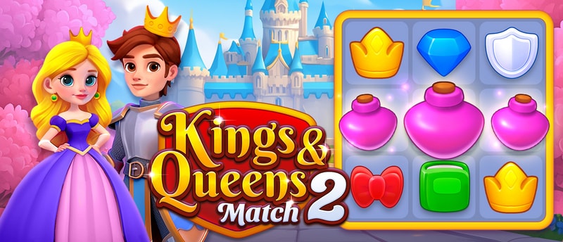 Kings and Queens Match 2 - Juego de Match 3 gratis