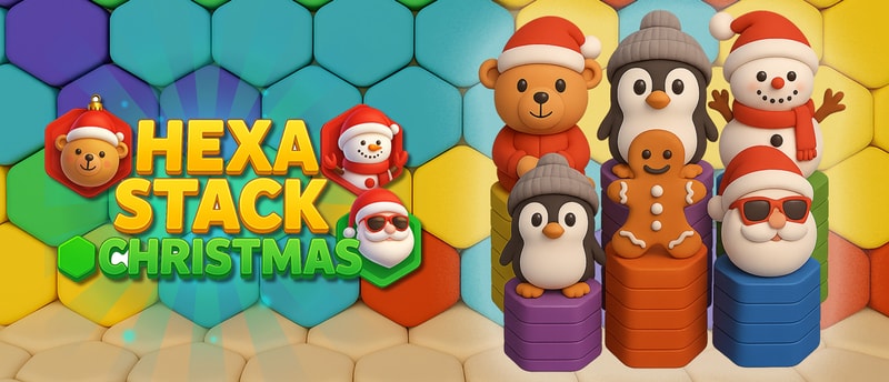Hexa Stack Christmas - Play Free Holiday Puzzle Game