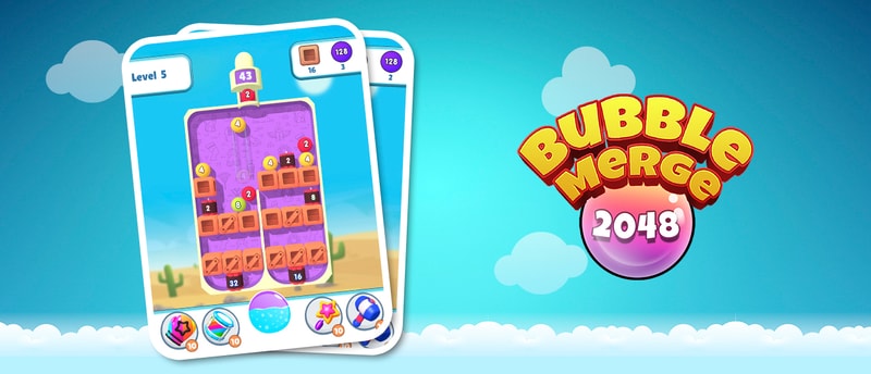 Bubble Merge 2048 - Juego de combinar burbujas y números