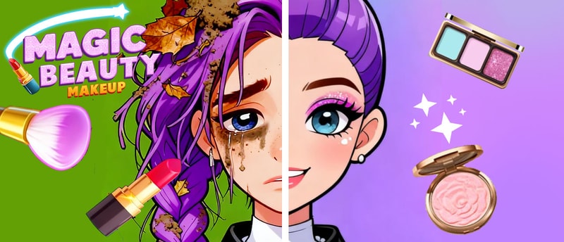 Magic Beauty Makeup - Free Girl Makeup & Dress-up Game
