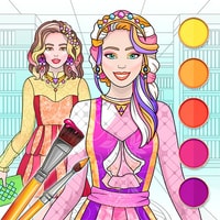 College Girl Coloring Dress Up - Free Dress Up & Coloring Game for Girls