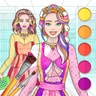 College Girl Coloring Dress Up - Free Dress Up & Coloring Game for Girls