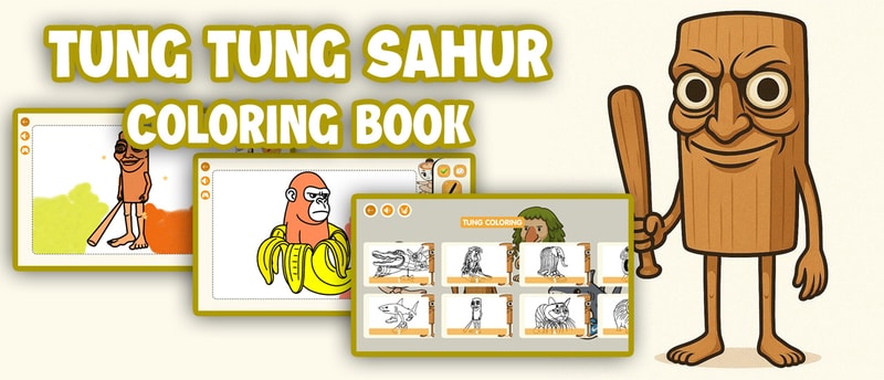 Tung Tung Sahur Coloring Book - Fun Art & Creativity Game