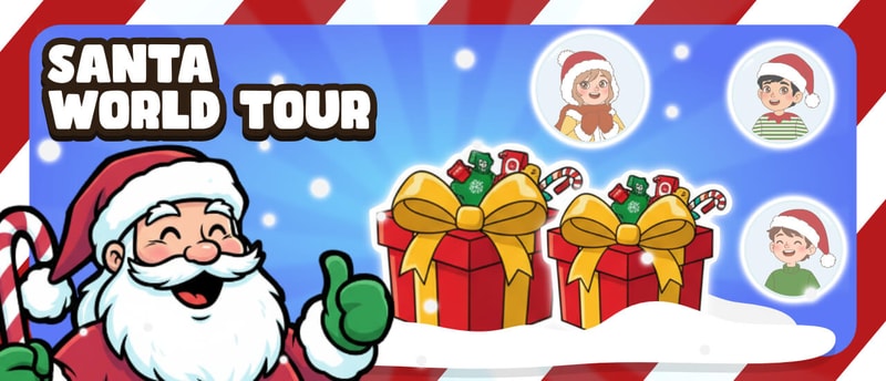 Gift Merge Santa World Tour - Free Christmas Puzzle Game