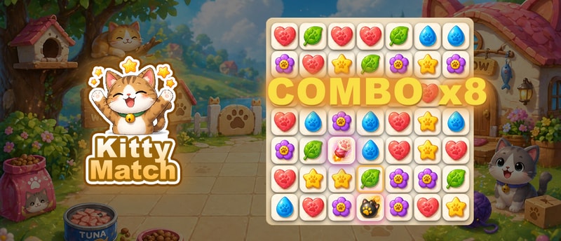 Kitty Match 3 Bulmaca Oyunu - Oyna ve Eğlen