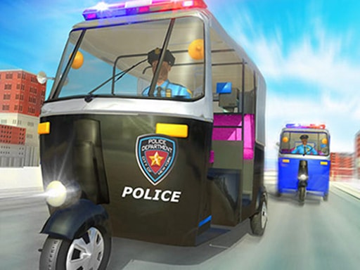 Juego de Policía Auto Rickshaw 2020 - Conduce y Persigue en Ciudad