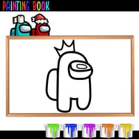 Among Them Painting Book - Fun Coloring & Balloon Pop Game