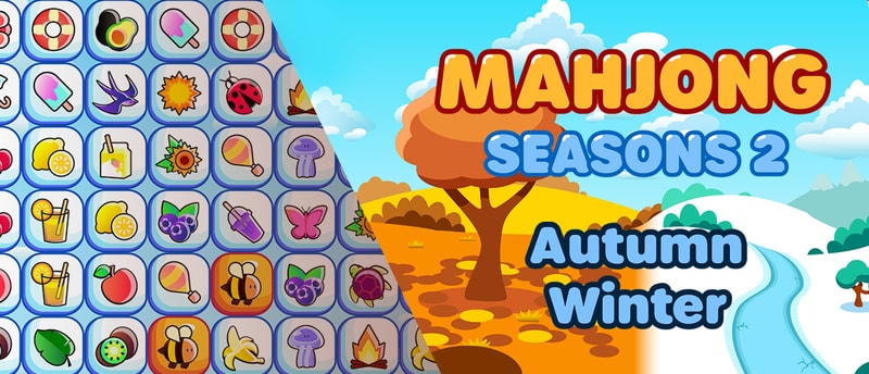 Mahjong Seasons 2 - Oyun Oyna, Sonbahar ve Kış Temalı Bulmaca