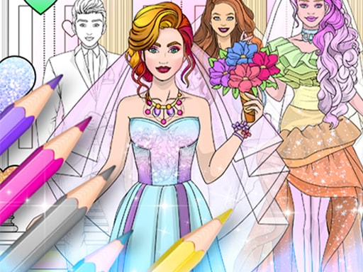 Wedding Coloring Dress Up Game for Girls - Free Dress Up & Coloring Game