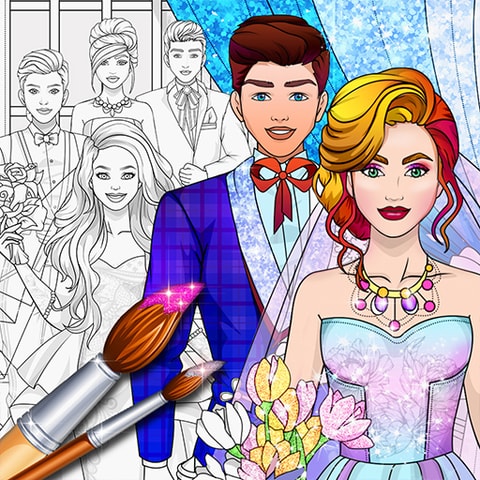 Juego de Colorear y Vestir Novia y Novio - Juegos Gratis para Chicas