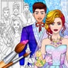 Wedding Coloring Dress Up Game for Girls - Free Dress Up & Coloring Game