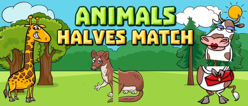 Animals Halves Match - Juego de rompecabezas en línea gratis