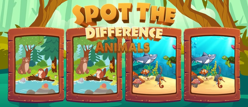 Spot the Difference Animals - Free Online Puzzle Game