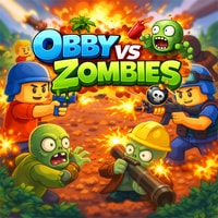 Obby vs Zombies - Fun Online Action Puzzle Strategy Game