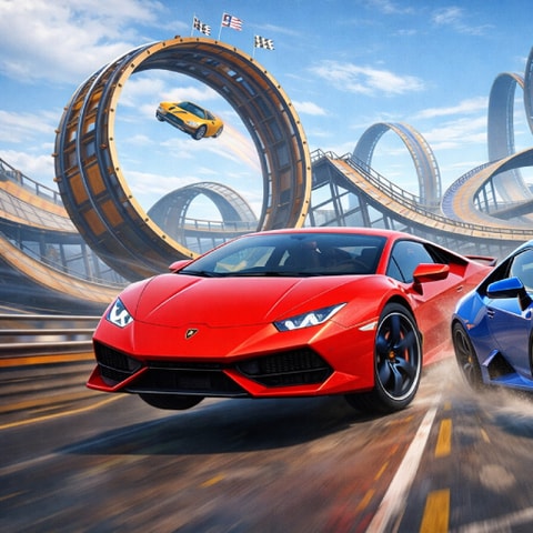 Cool SuperCars Stunts PvP - Yarış ve Araba Sürme Oyunu