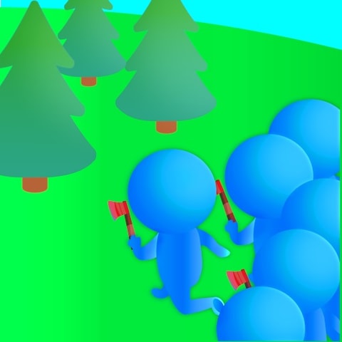 Crowd Lumberjack - Idle Tree Cutting & Building Game