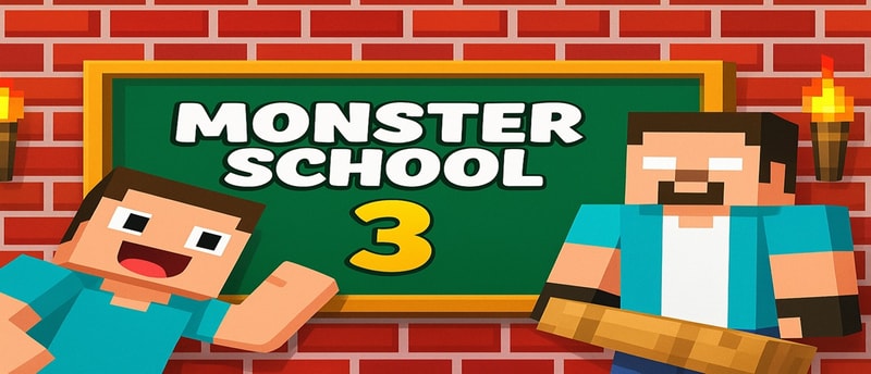 Monster School 3 Ücretsiz Oyna - Eğlenceli Çocuk ve Macera Oyunu