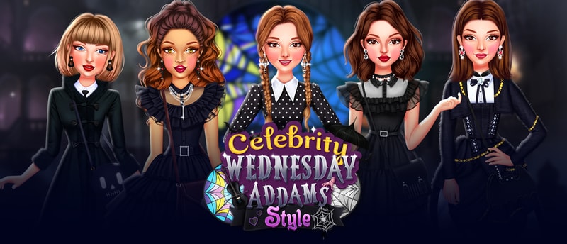 Juega a Celebrity Wednesday Addams Estilo - Juego de Moda y Fantasía