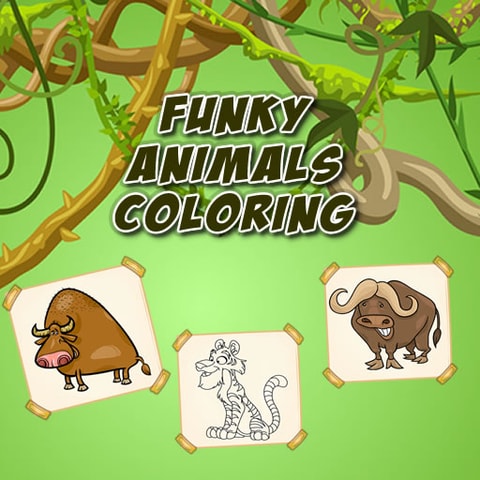 Funky Animals Coloring Game - Free Online Kids Coloring