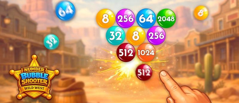 Number Bubble Shooter Wild West