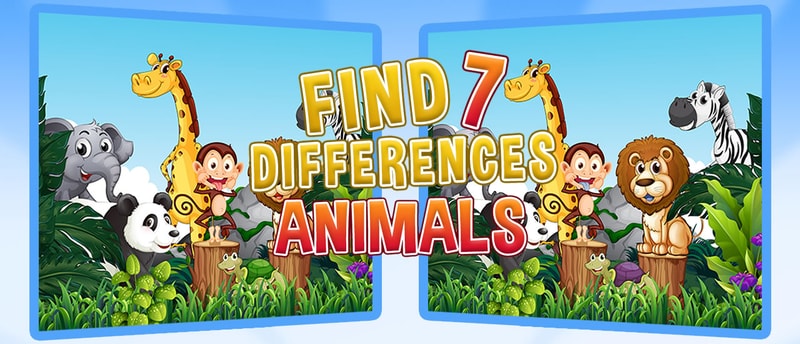 Find Seven Differences Animals - Free Online Puzzle Game to Play