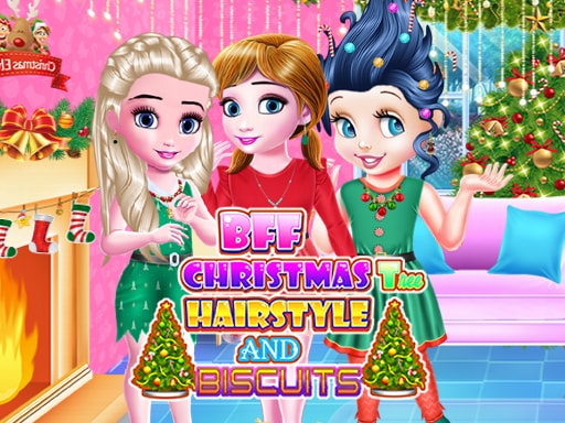 BFF Christmas Tree Hairstyle and Baking Game for Kids