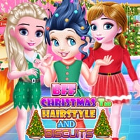 BFF Christmas Tree Hairstyle and Baking Game for Kids
