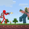 Red Stickman vs Craftmans 2 - Free Online Platformer Shooter